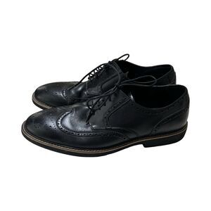 Asher Green Mens 10.5 Leather Perforated Wingtip Oxfords Lace Up Dress Shoes‎